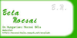 bela mocsai business card